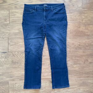 NYDJ Jeans Size 16P Petite Sheri Slim Cooper Blue Dark Wash Lift Tuck Technology
